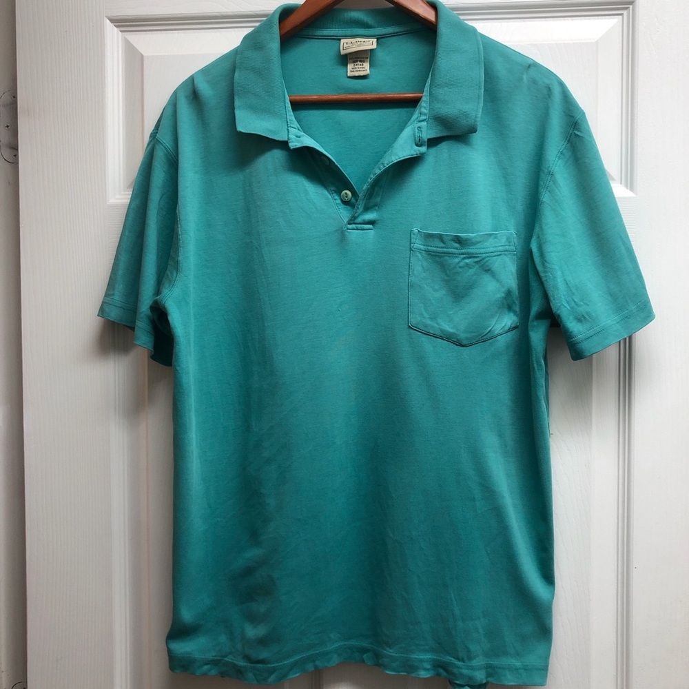 L.L. Bean Teal Short-Sleeve Polo with Pocket